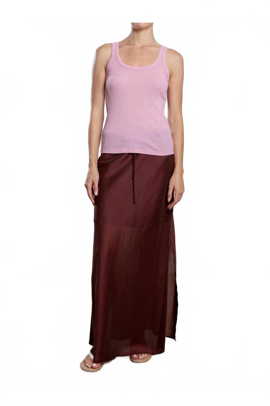 NEW PHARAOH romy gossamer maxi skirt in chocolate